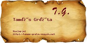 Tamás Gréta névjegykártya